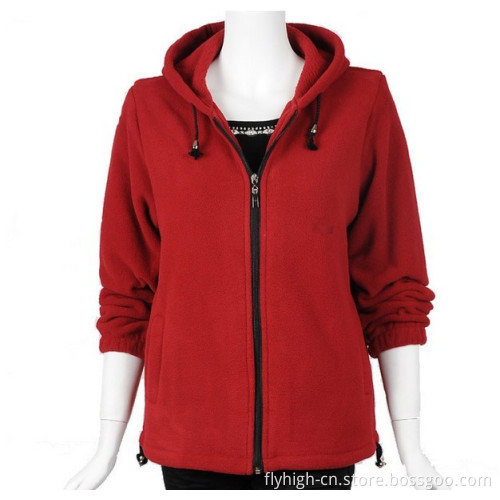 Polar Fleece Zipper Hoody Women Fashion Outerdoor Jacket (FY-0624)